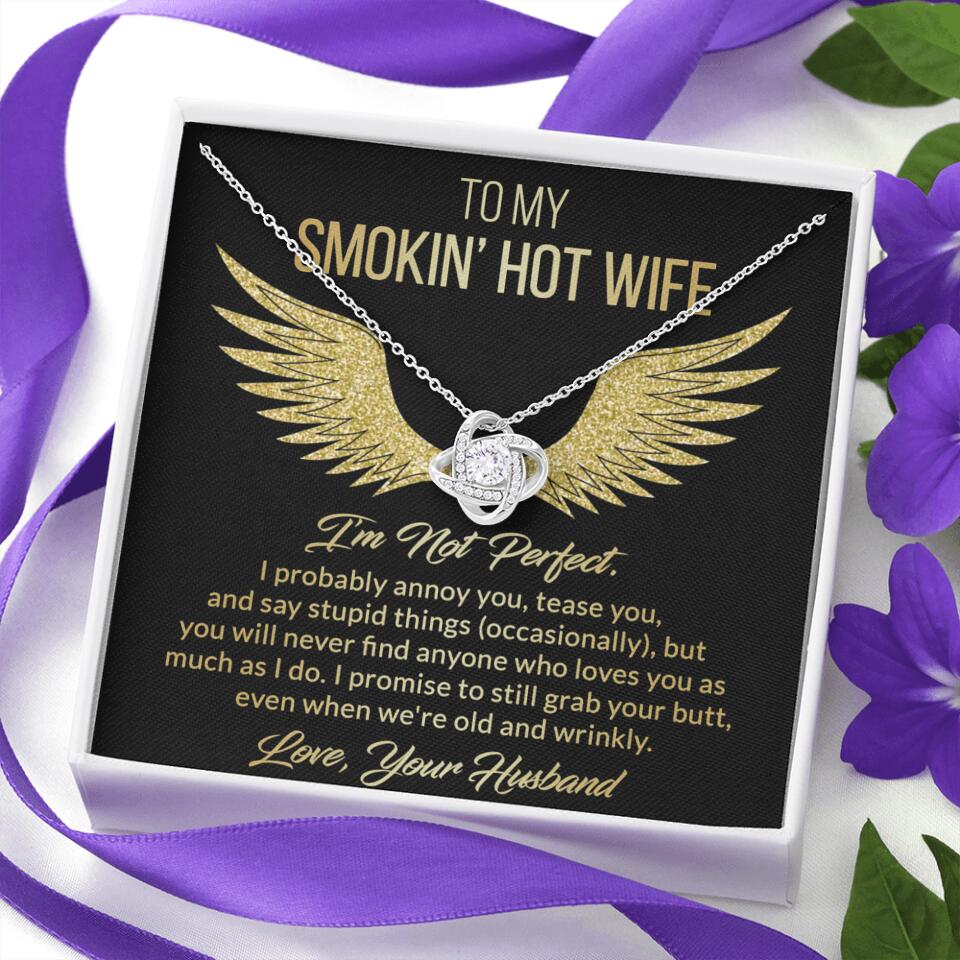 Personalized Valentine Gifts - To My Smokin' Hot Wife Custom Necklace Best Apology Gifts For Wife - Image 2