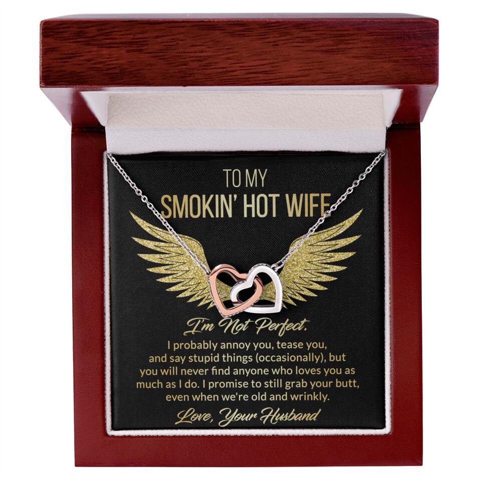Personalized Valentine Gifts - To My Smokin' Hot Wife Custom Necklace Best Apology Gifts For Wife - Image 21