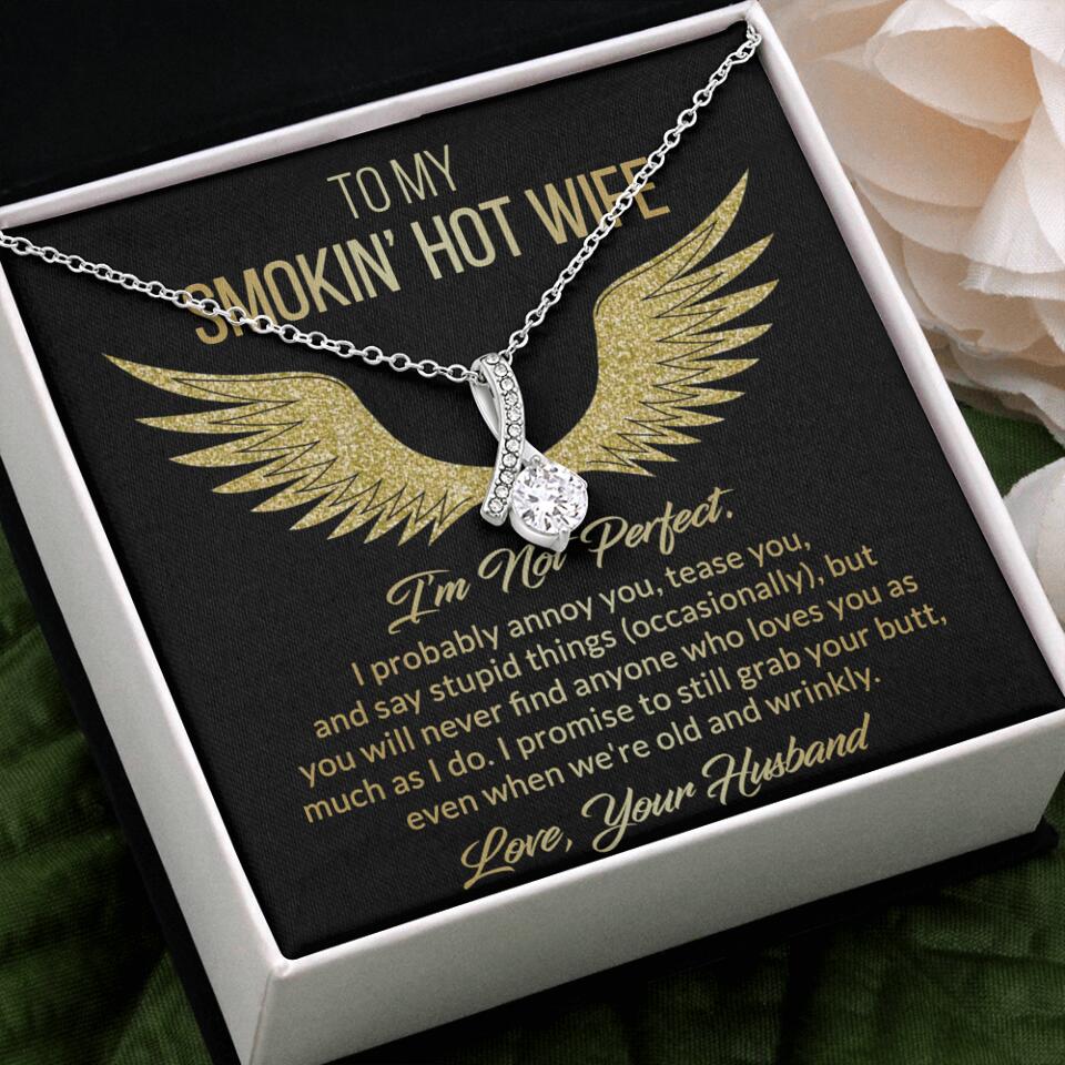 Personalized Valentine Gifts - To My Smokin' Hot Wife Custom Necklace Best Apology Gifts For Wife - Image 24