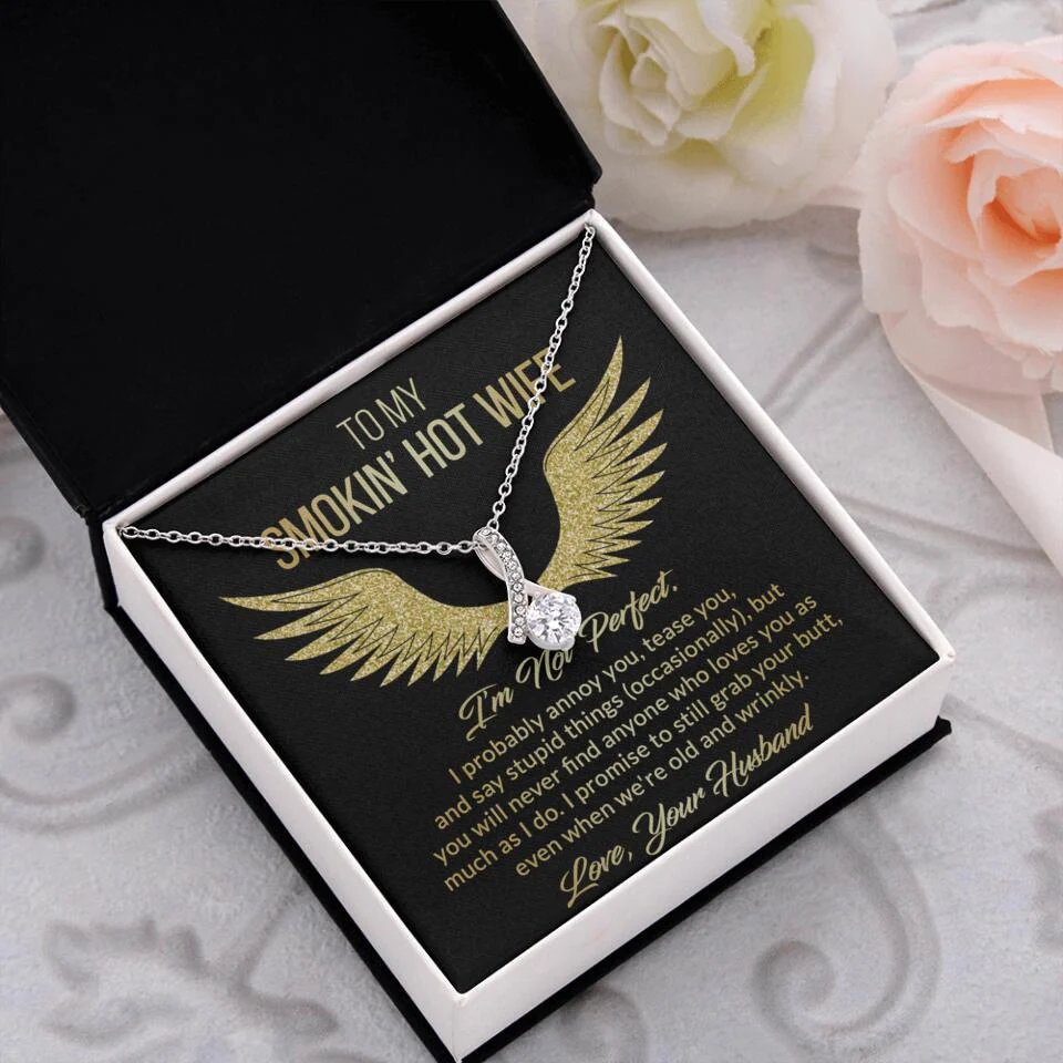 Personalized Valentine Gifts - To My Smokin' Hot Wife Custom Necklace Best Apology Gifts For Wife - Image 26