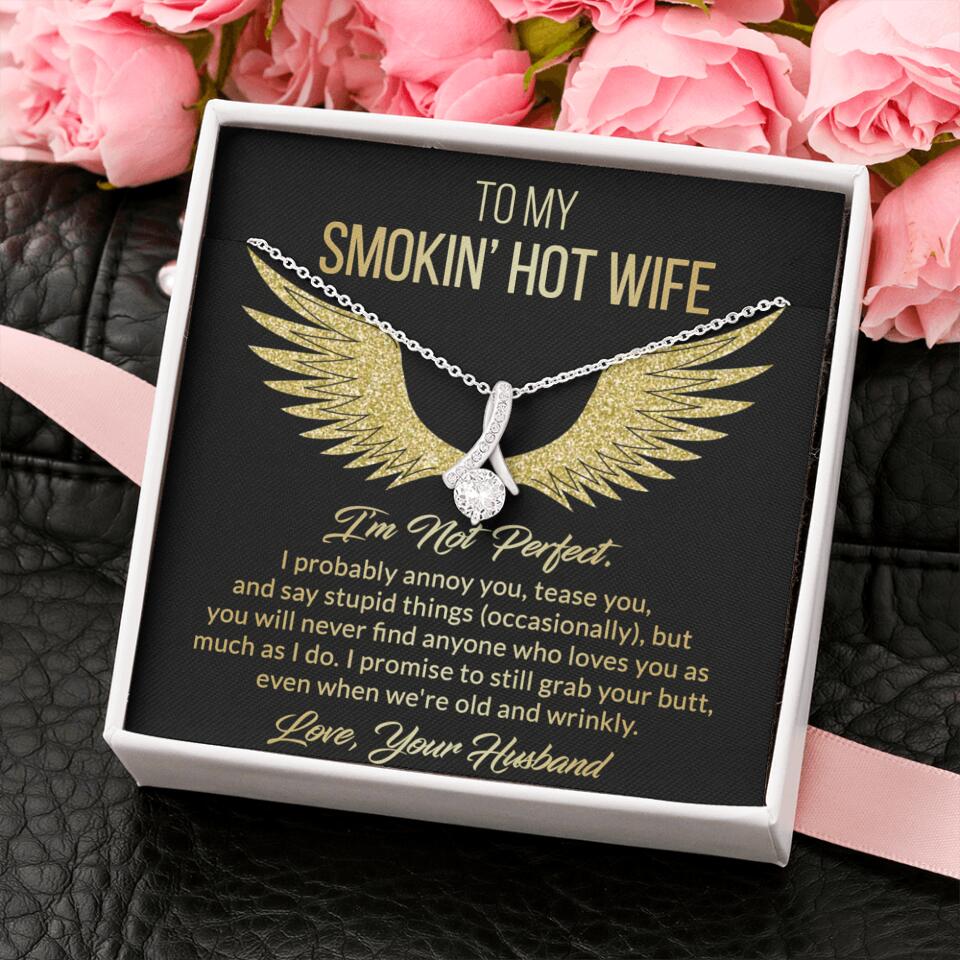Personalized Valentine Gifts - To My Smokin' Hot Wife Custom Necklace Best Apology Gifts For Wife - Image 27