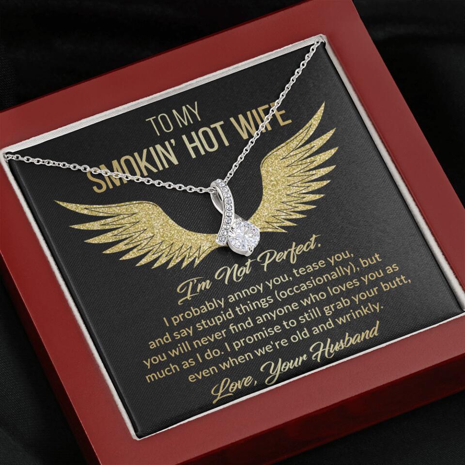 Personalized Valentine Gifts - To My Smokin' Hot Wife Custom Necklace Best Apology Gifts For Wife - Image 29