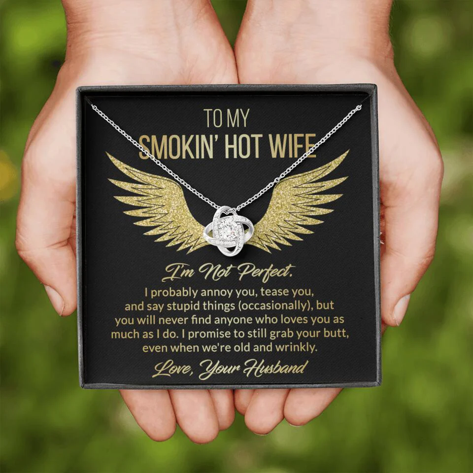 Personalized Valentine Gifts - To My Smokin' Hot Wife Custom Necklace Best Apology Gifts For Wife - Image 3