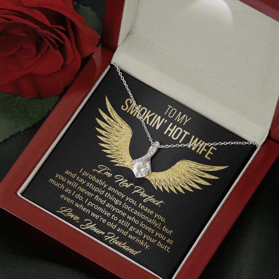 Personalized Valentine Gifts - To My Smokin' Hot Wife Custom Necklace Best Apology Gifts For Wife - Image 30