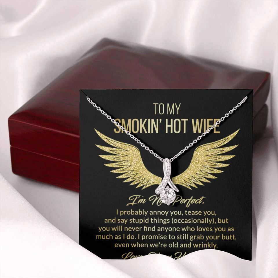 Personalized Valentine Gifts - To My Smokin' Hot Wife Custom Necklace Best Apology Gifts For Wife - Image 31