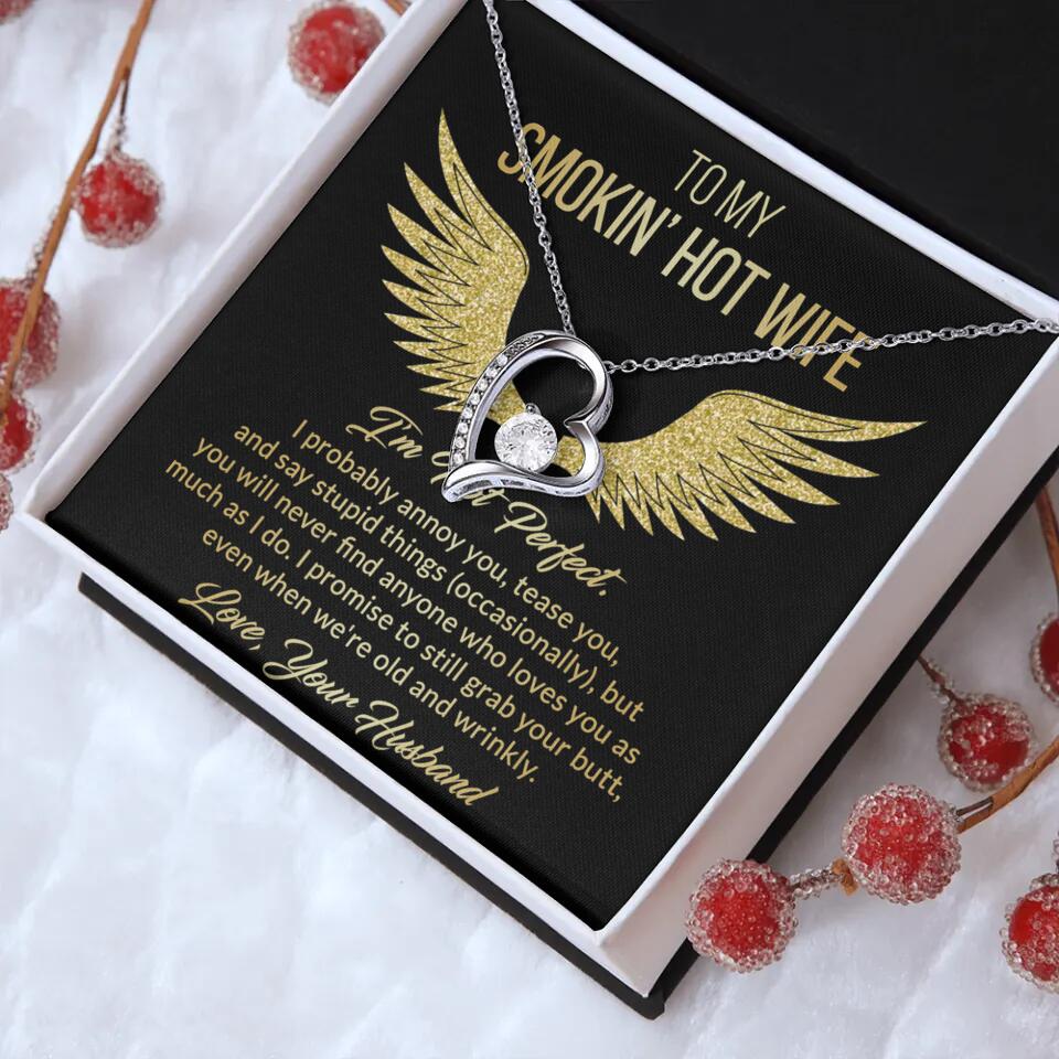 Personalized Valentine Gifts - To My Smokin' Hot Wife Custom Necklace Best Apology Gifts For Wife - Image 44