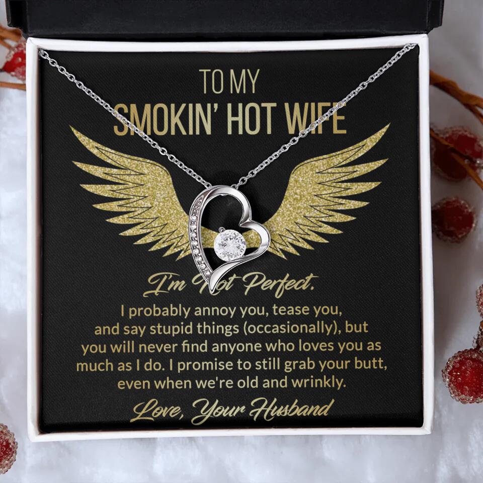 Personalized Valentine Gifts - To My Smokin' Hot Wife Custom Necklace Best Apology Gifts For Wife - Image 45