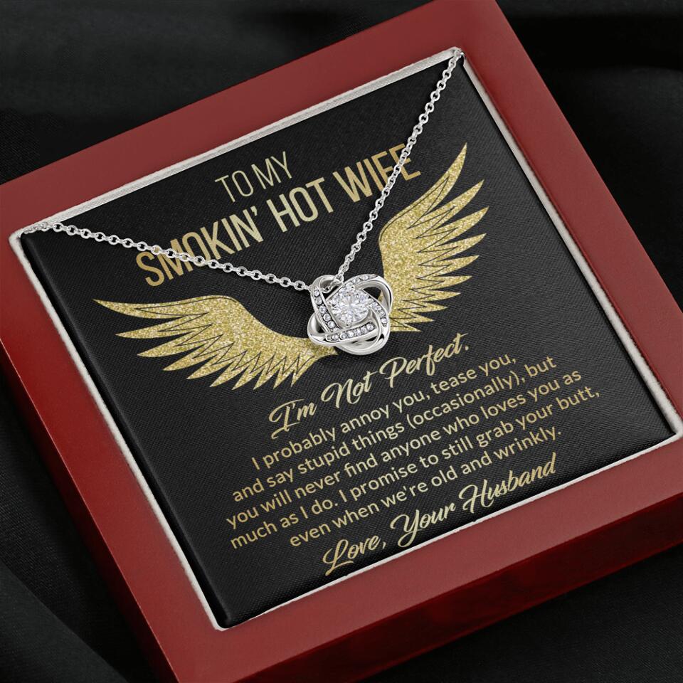 Personalized Valentine Gifts - To My Smokin' Hot Wife Custom Necklace Best Apology Gifts For Wife - Image 8