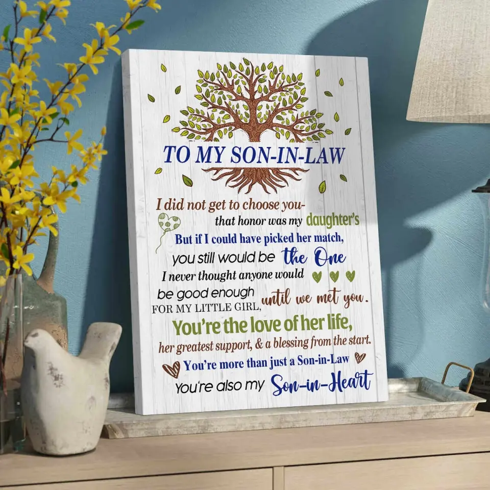 To My Son-In-Law - Wall Art Canvas/poster - Anniversary, Wedding Gift for Son in Law from Mother in Law - Image 11