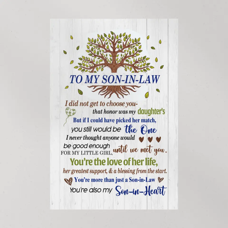 To My Son-In-Law - Wall Art Canvas/poster - Anniversary, Wedding Gift for Son in Law from Mother in Law - Image 8