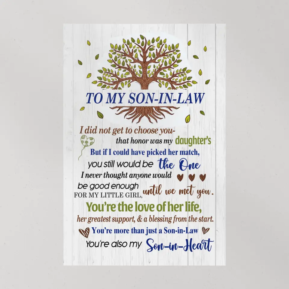 To My Son-In-Law - Wall Art Canvas/poster - Anniversary, Wedding Gift for Son in Law from Mother in Law - Image 9