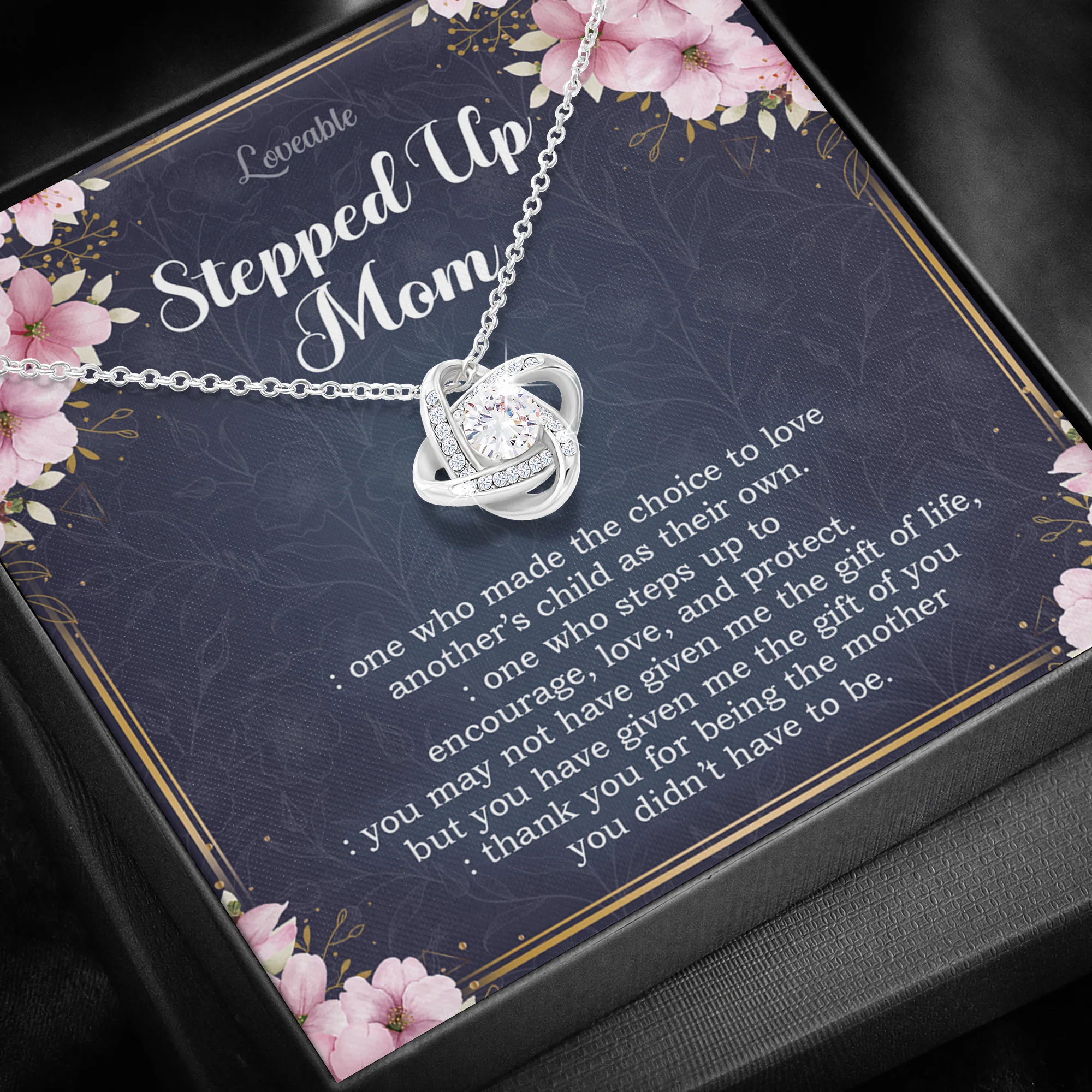 To my Stepped Up Mom - White Gold Necklace
