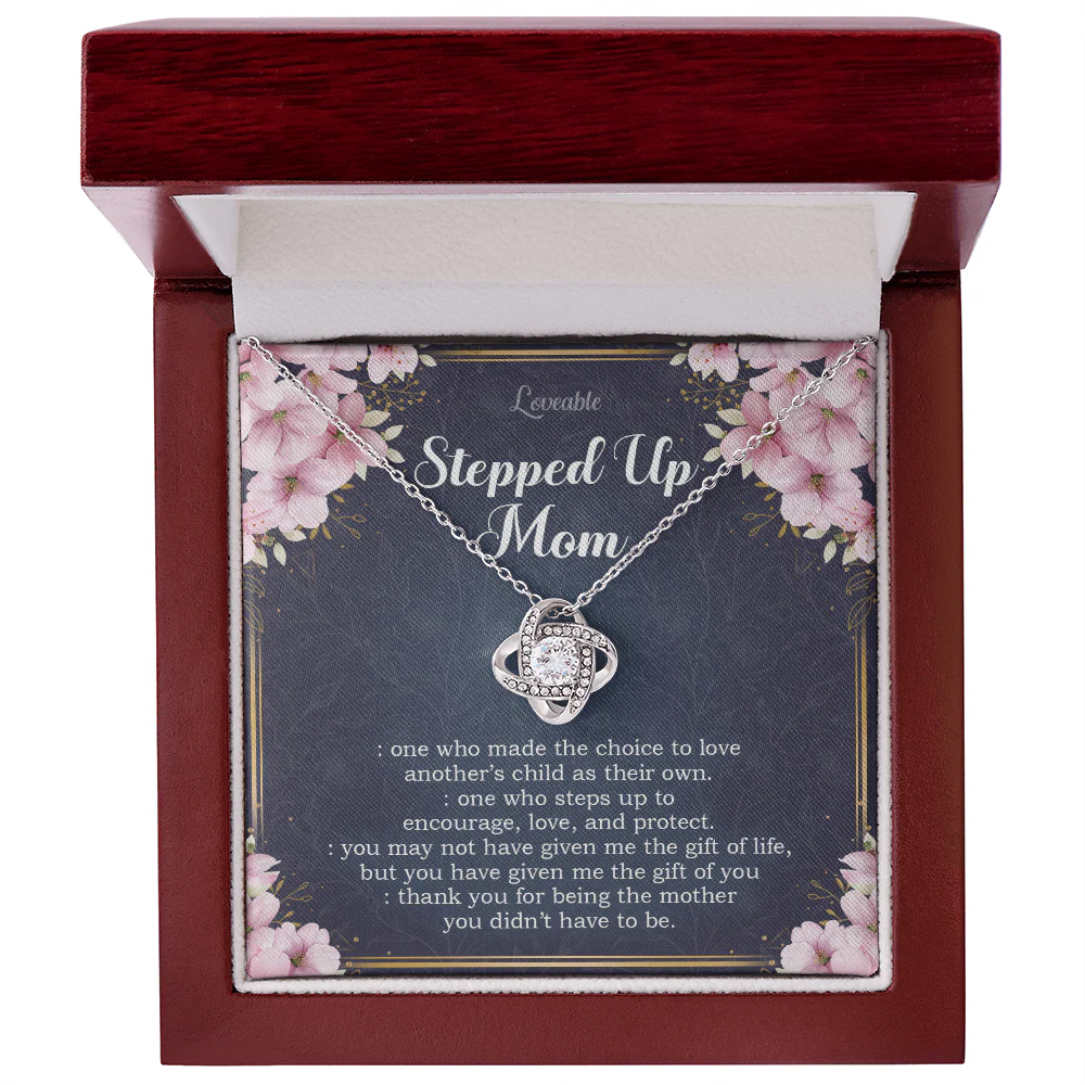 To my Stepped Up Mom - White Gold Necklace - Image 4