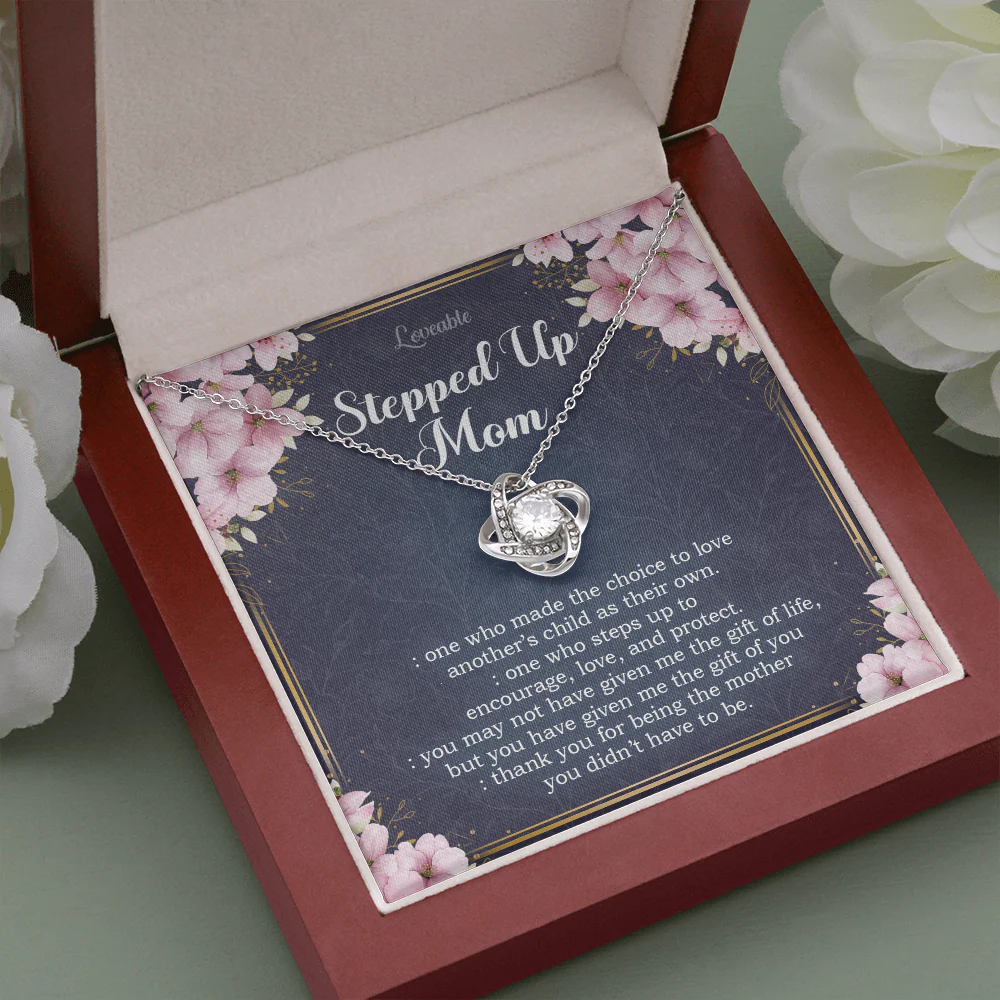 To my Stepped Up Mom - White Gold Necklace - Image 5