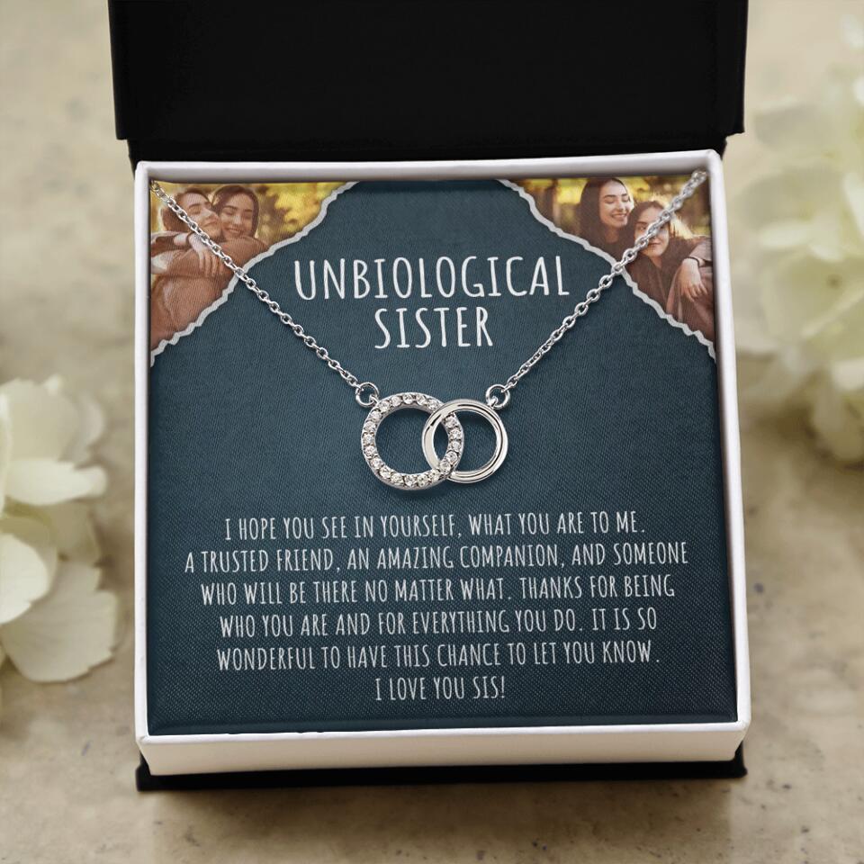 To My Unbiological Sister, I Hope You See In Yourself - Personalized Necklace - Gift For Sister or Friend - Image 2