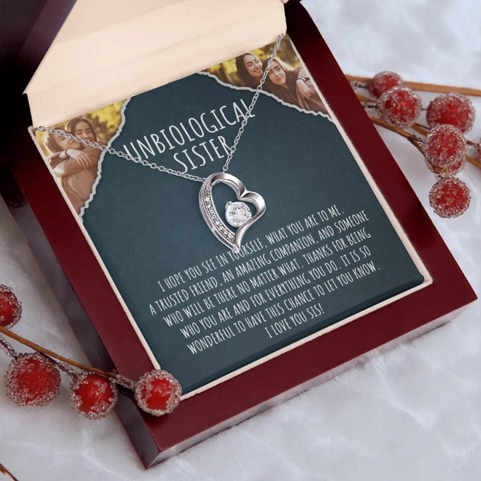 To My Unbiological Sister, I Hope You See In Yourself - Personalized Necklace - Gift For Sister or Friend - Image 25