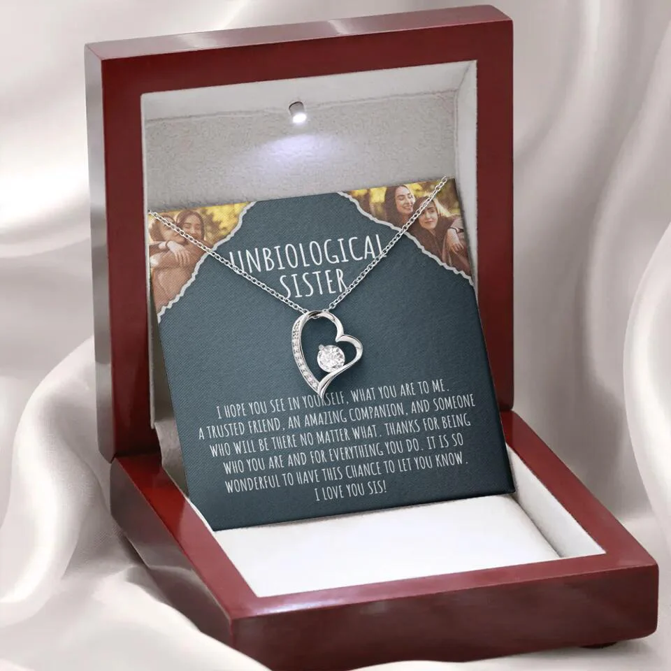 To My Unbiological Sister, I Hope You See In Yourself - Personalized Necklace - Gift For Sister or Friend - Image 26