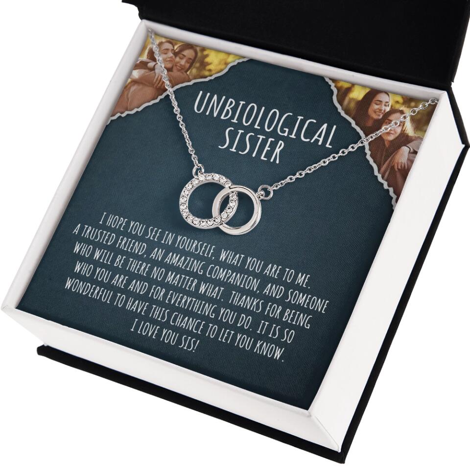 To My Unbiological Sister, I Hope You See In Yourself - Personalized Necklace - Gift For Sister or Friend - Image 3