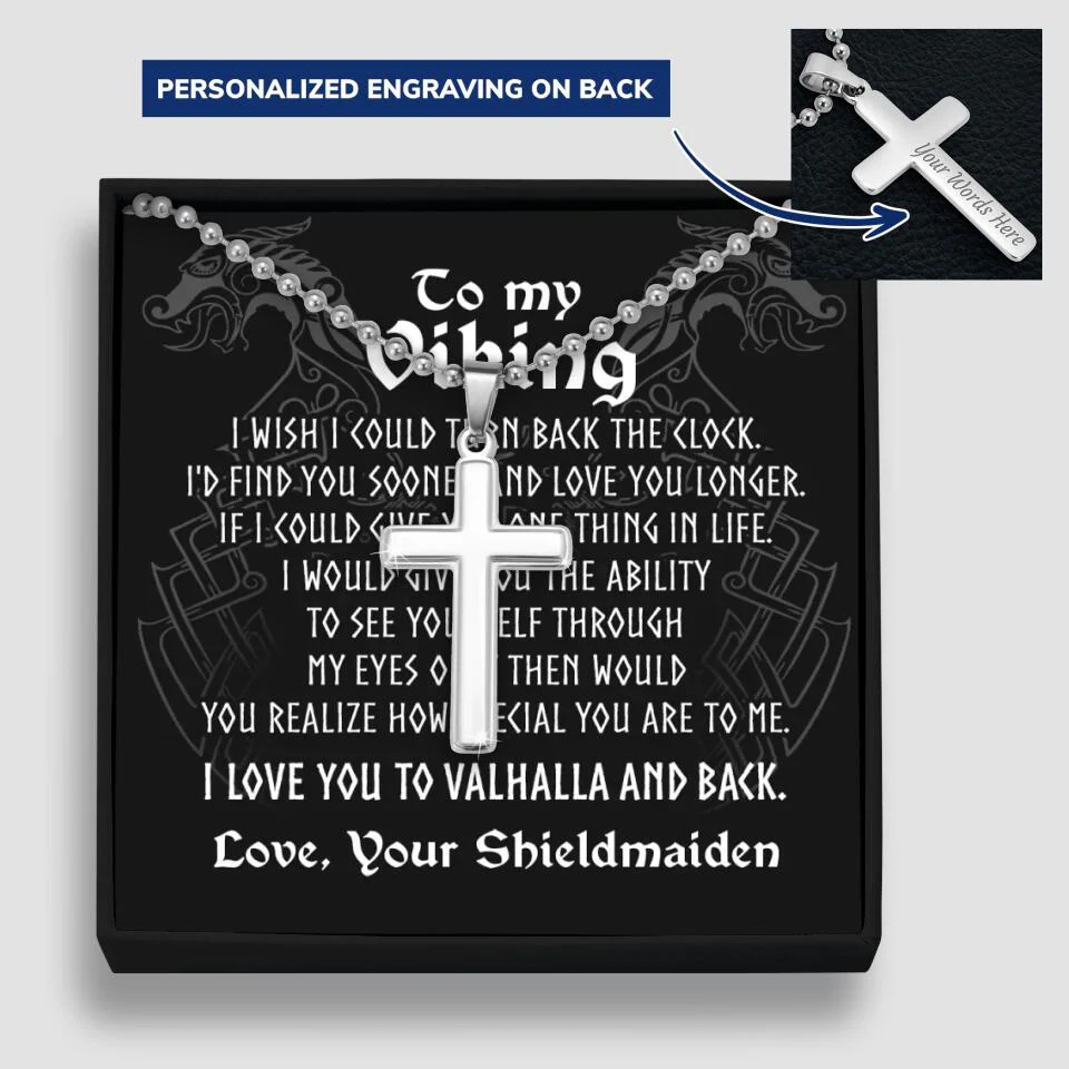 To My Viking I Love You Cuban Link Chain - Image 10