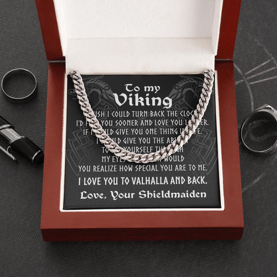 To My Viking I Love You Cuban Link Chain - Image 6