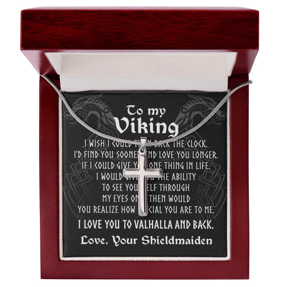To My Viking I Love You Cuban Link Chain - Image 7