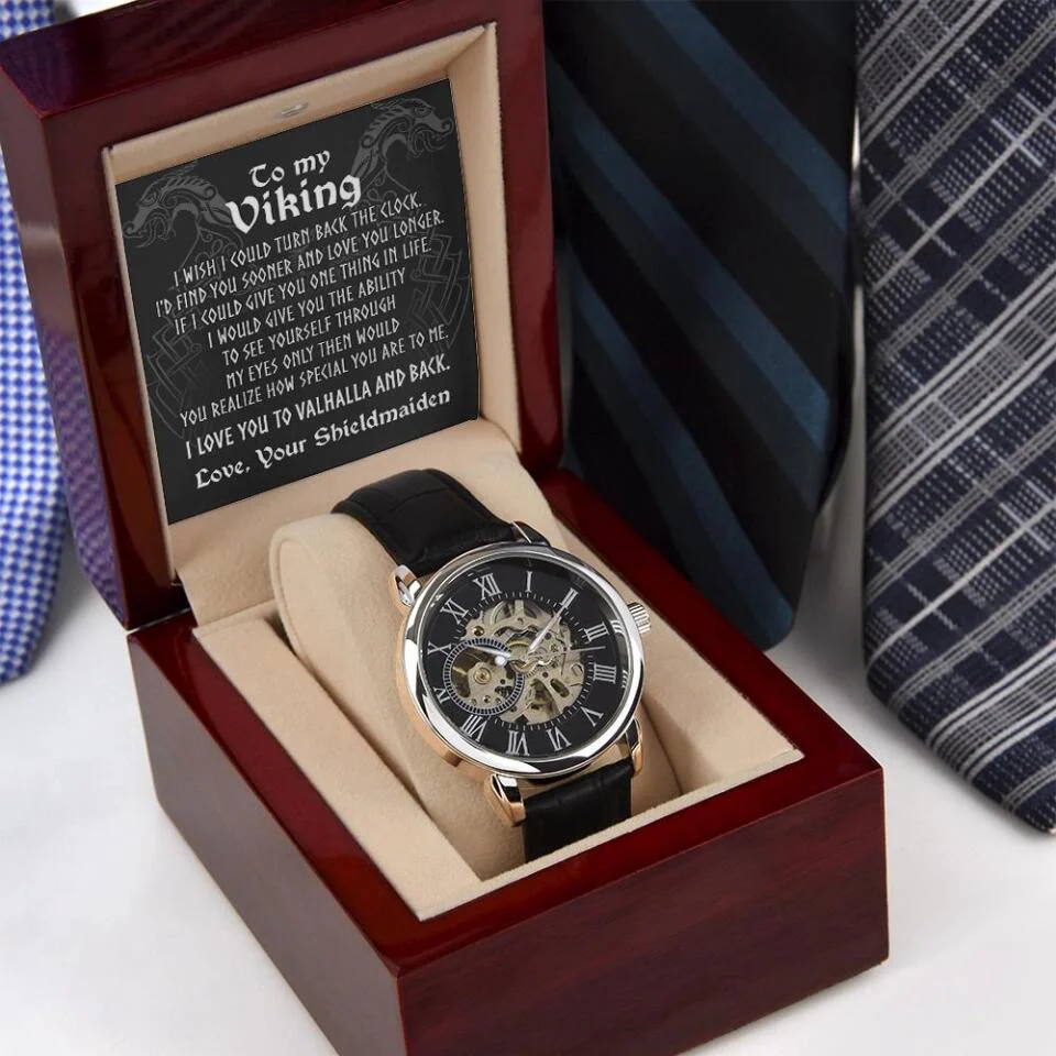 To My Viking I Love You To Valhalla And Back Personalized Luxury Watch - Image 3
