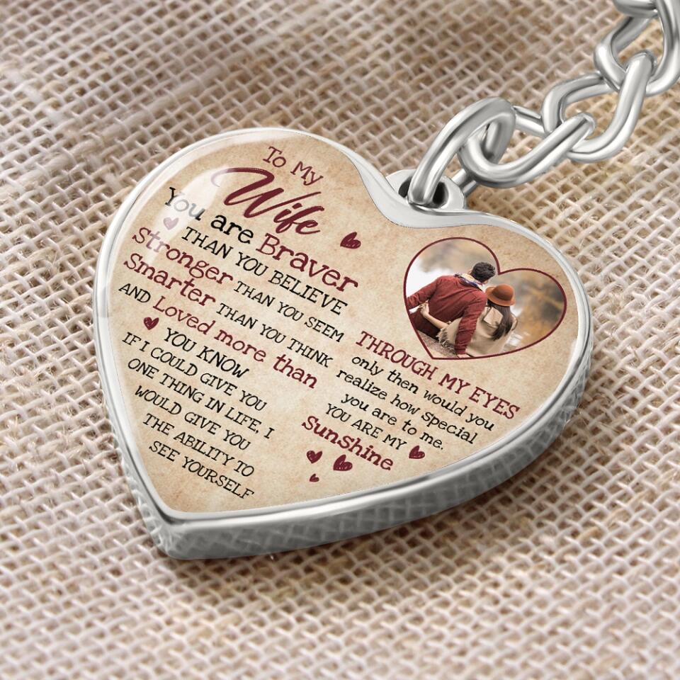 To My Wife Girlfriend Custom Necklace And Keychain Anniversary Gift For Her - Image 10