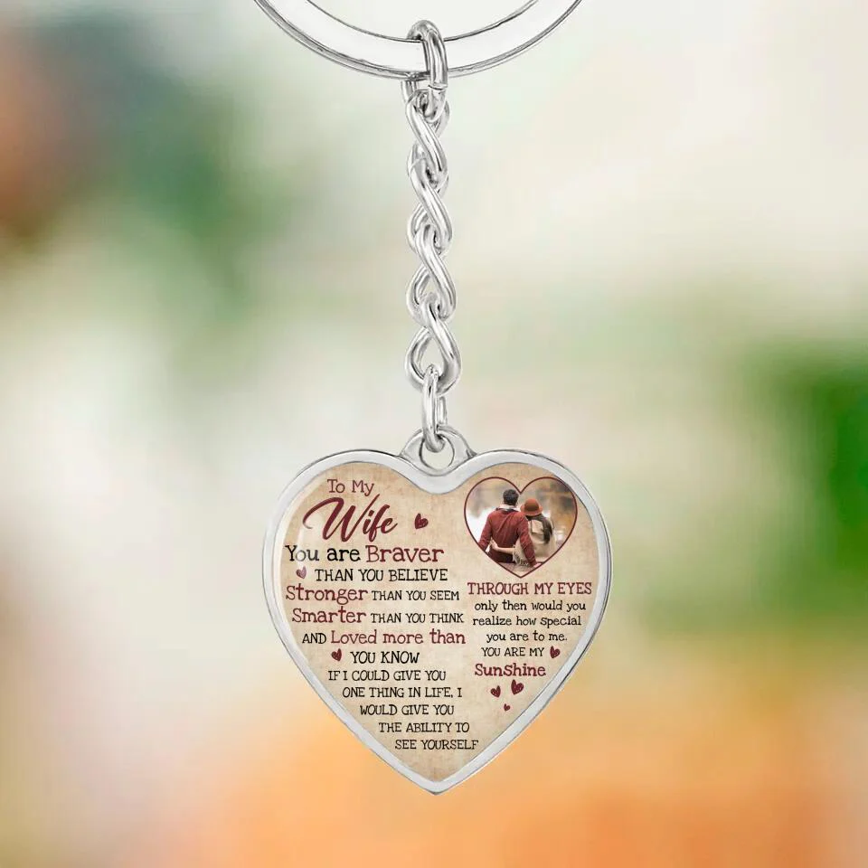 To My Wife Girlfriend Custom Necklace And Keychain Anniversary Gift For Her - Image 11