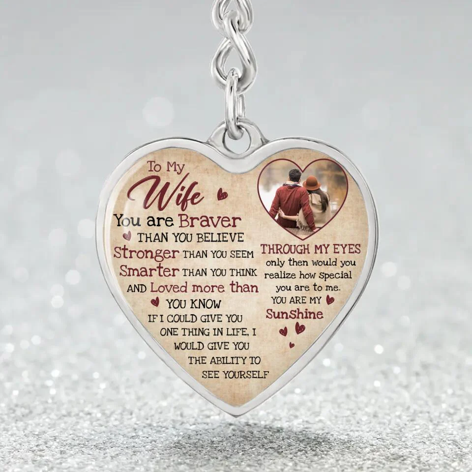 To My Wife Girlfriend Custom Necklace And Keychain Anniversary Gift For Her - Image 12