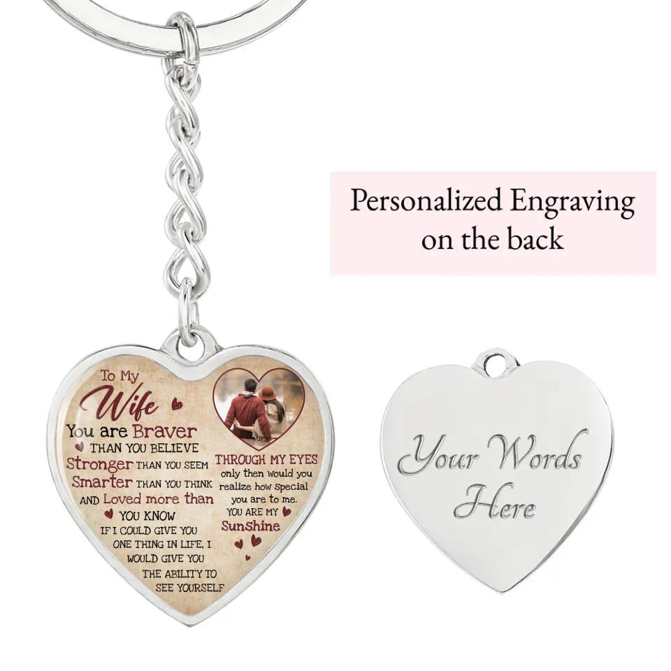 To My Wife Girlfriend Custom Necklace And Keychain Anniversary Gift For Her - Image 13