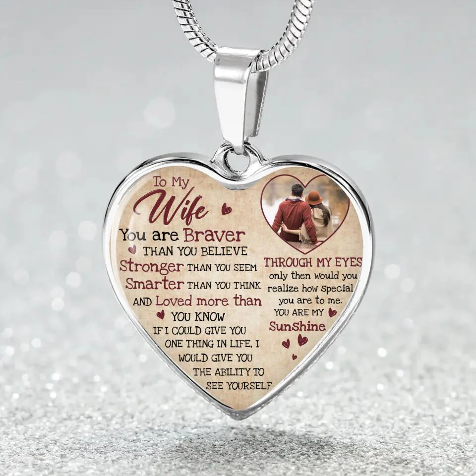 To My Wife Girlfriend Custom Necklace And Keychain Anniversary Gift For Her - Image 2
