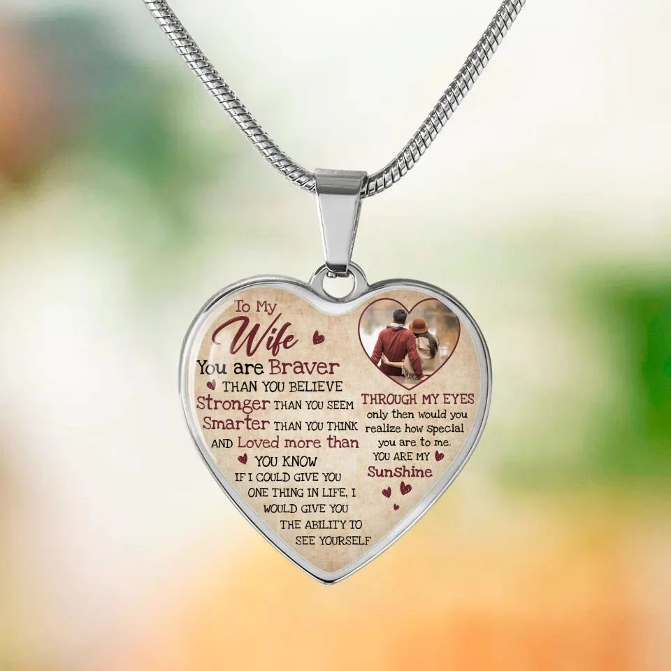 To My Wife Girlfriend Custom Necklace And Keychain Anniversary Gift For Her - Image 3