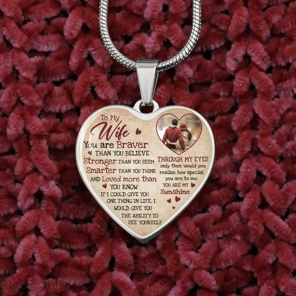 To My Wife Girlfriend Custom Necklace And Keychain Anniversary Gift For Her - Image 5