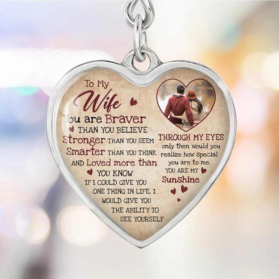 To My Wife Girlfriend Custom Necklace And Keychain Anniversary Gift For Her - Image 7