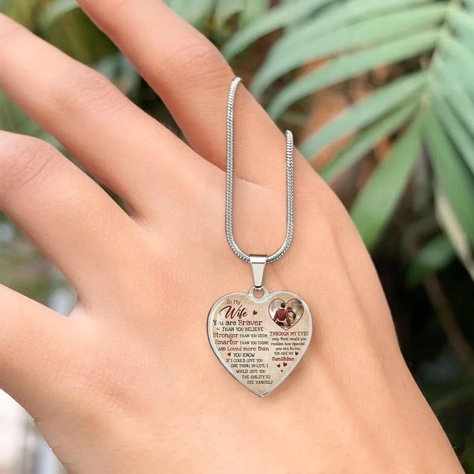 To My Wife Girlfriend Custom Necklace And Keychain Anniversary Gift For Her - Image 8