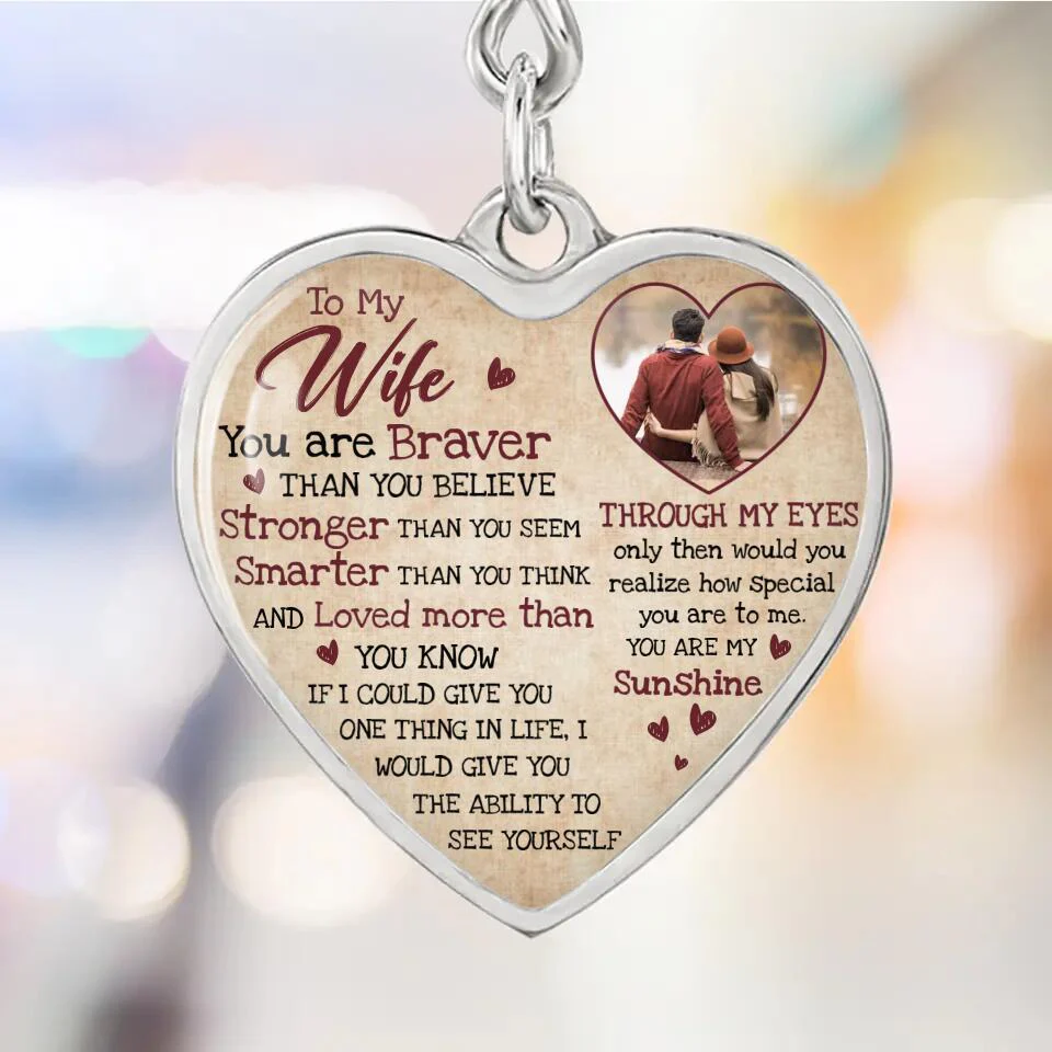 To My Wife Girlfriend Custom Necklace And Keychain Anniversary Gift For Her - Image 9