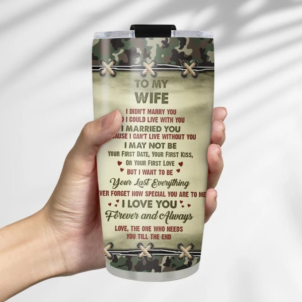 To My Wife I Love You Forever And Always Personalized Stainless Steel Tumbler - Image 3