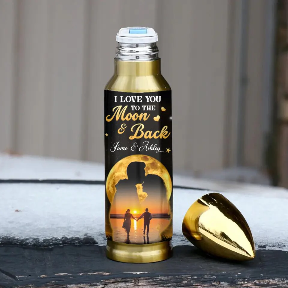 To My Wife I Love You to The Moon and Back, Custom Bullet Tumbler, Anniversary Gift for Her - Image 2