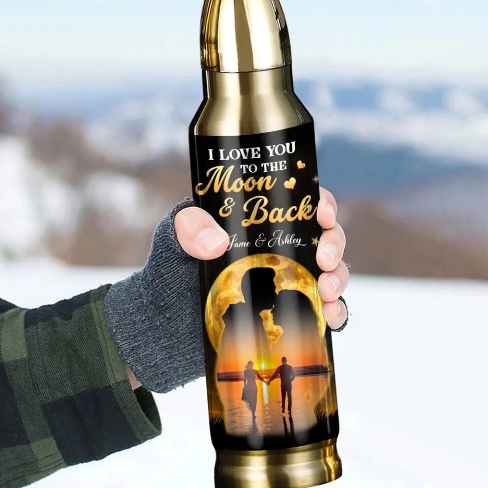 To My Wife I Love You to The Moon and Back, Custom Bullet Tumbler, Anniversary Gift for Her - Image 6
