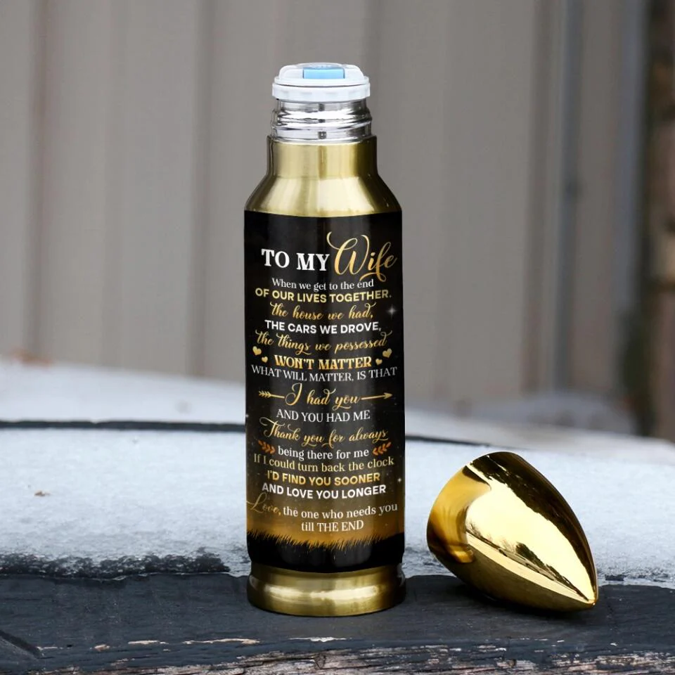 To My Wife I Love You to The Moon and Back, Custom Bullet Tumbler, Anniversary Gift for Her - Image 8