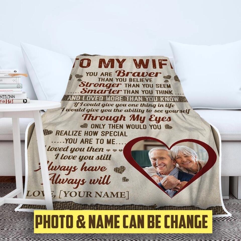 To My Wife You Are Braver Than You Believe, Stronger Than You Seem, Smarter Than You Think, and Loved More Than You Know - Personalized Fleece Blanket - Custom Gift for Wife from Husband - 210ICNUNBL014 - Image 4