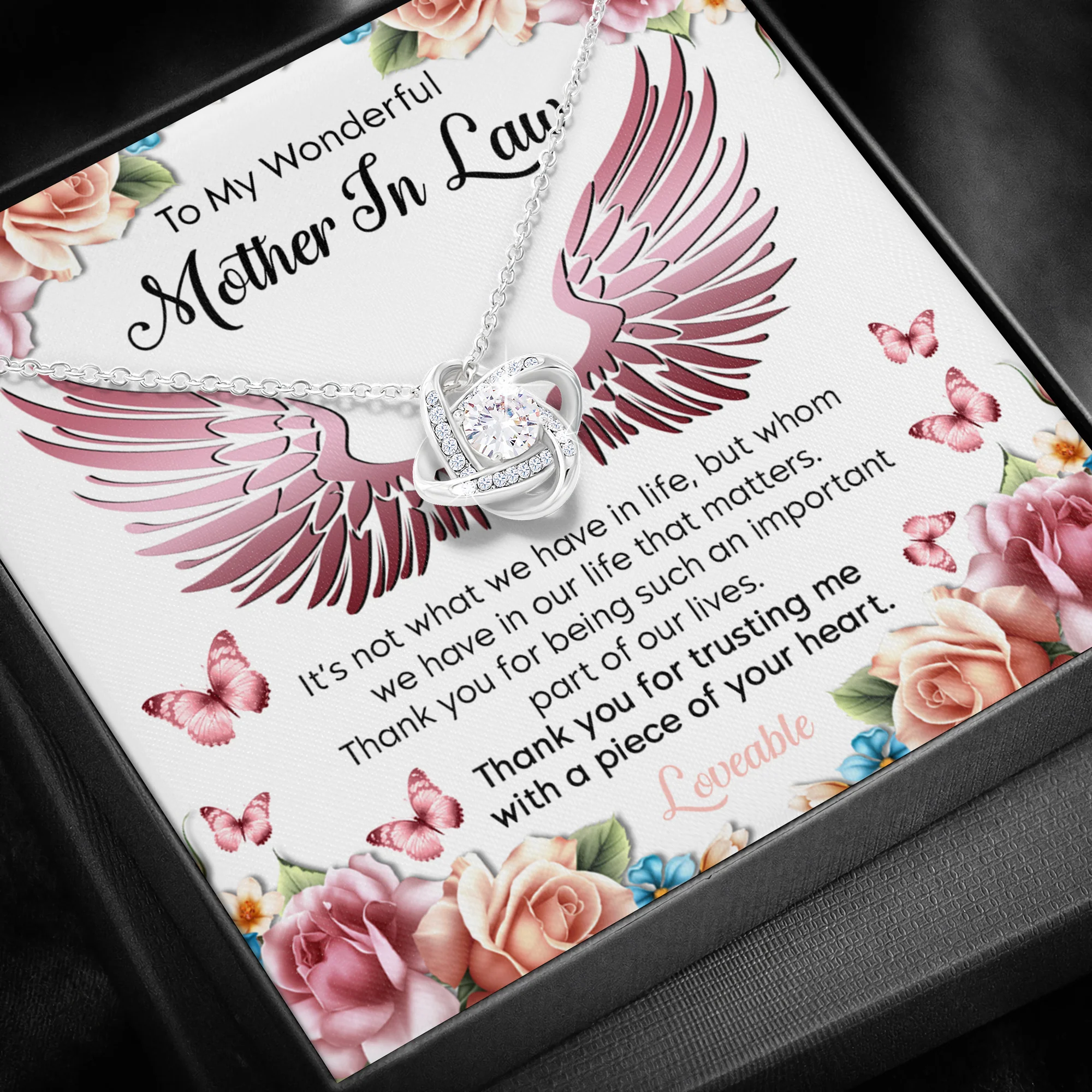 To my wonderful Mother In Law Meaningful message Necklace - Image 2