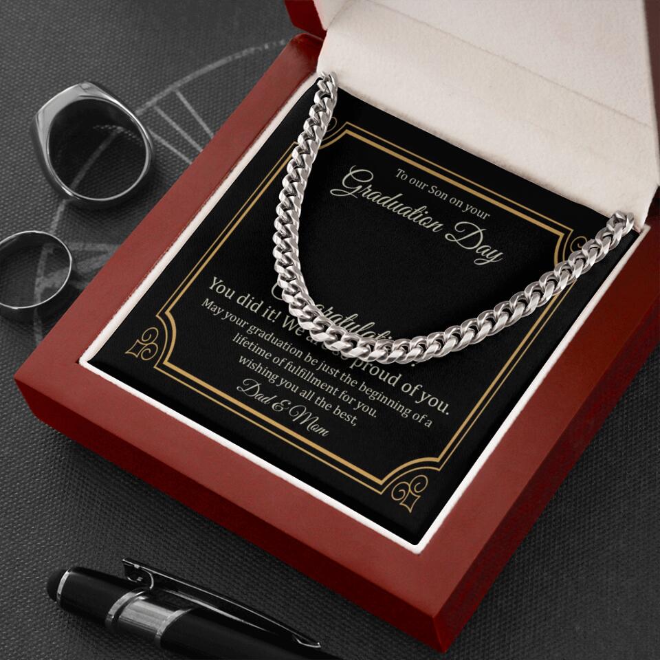 To Our Son on Your Graduation Day, Congratulation You Did It - Cuban Chain - Graduation Gift for Son - Image 8