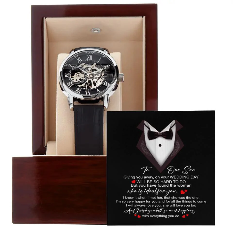 To Our Son On Your Wedding Day - Luxury Men's Watch - Wedding Gift For Son - Image 2