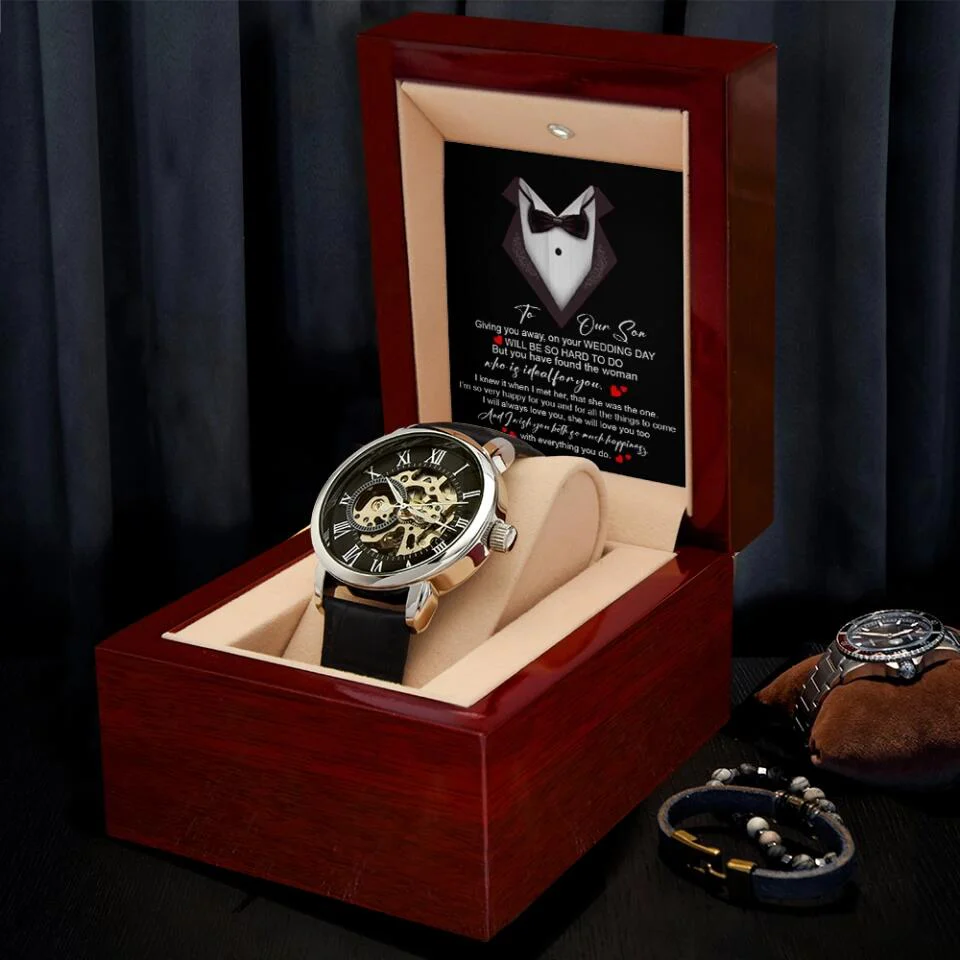 To Our Son On Your Wedding Day - Luxury Men's Watch - Wedding Gift For Son - Image 3