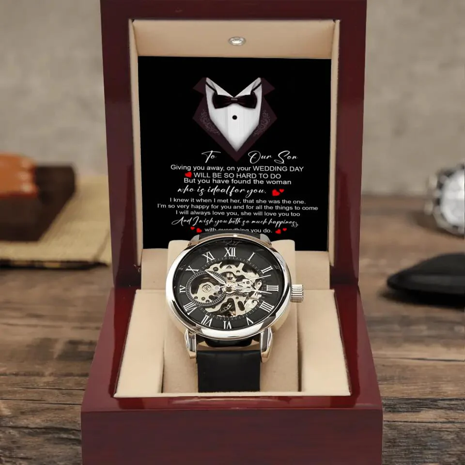 To Our Son On Your Wedding Day - Luxury Men's Watch - Wedding Gift For Son - Image 4