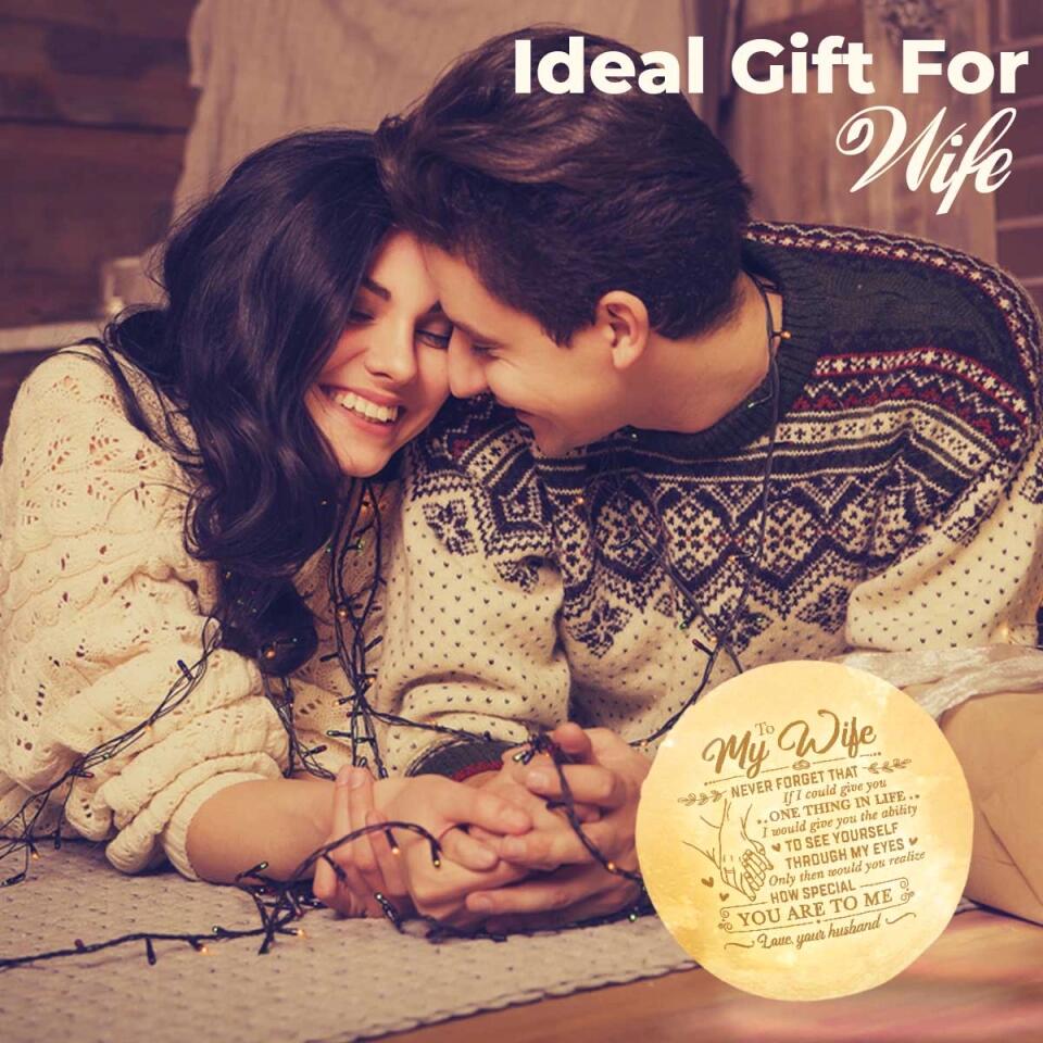 Personalized Valentine Gifts - To Wife If I Could Give You One Thing In Life - Personalized 3D Moon Lamp - Gift For Wife - Image 5