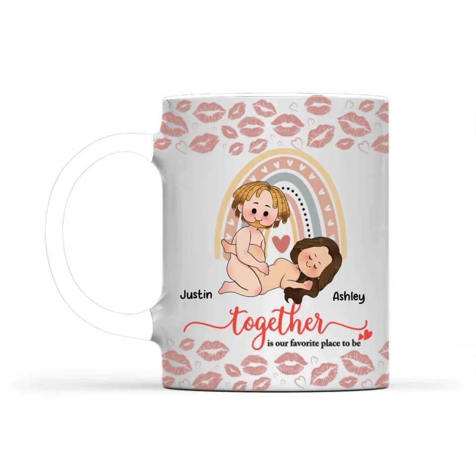 Personalized Valentine Gifts - Together Is Our Favorite Place To Be - 11oz White Accent Mug - Gift For Couple - Image 8
