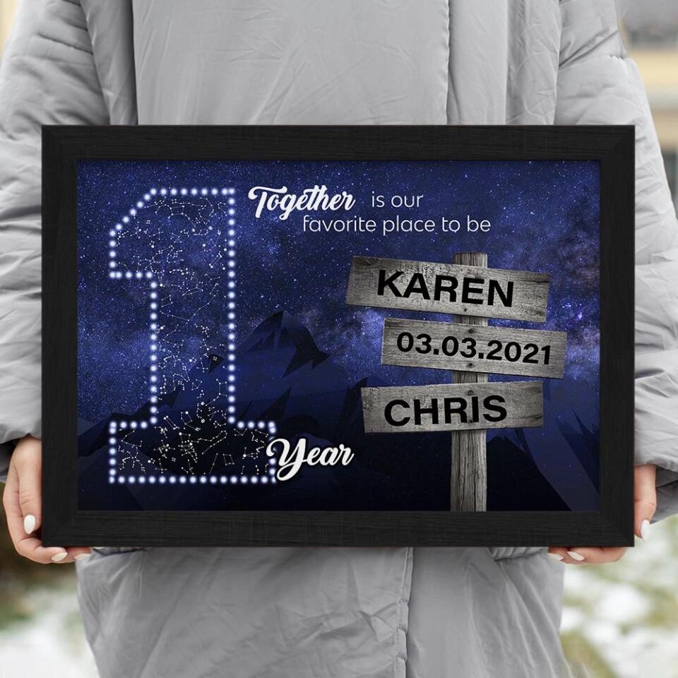 Together Is Our Favorite Place To Be Custom Canvas Poster 1 Year Anniversary Gift For Couples - Image 11