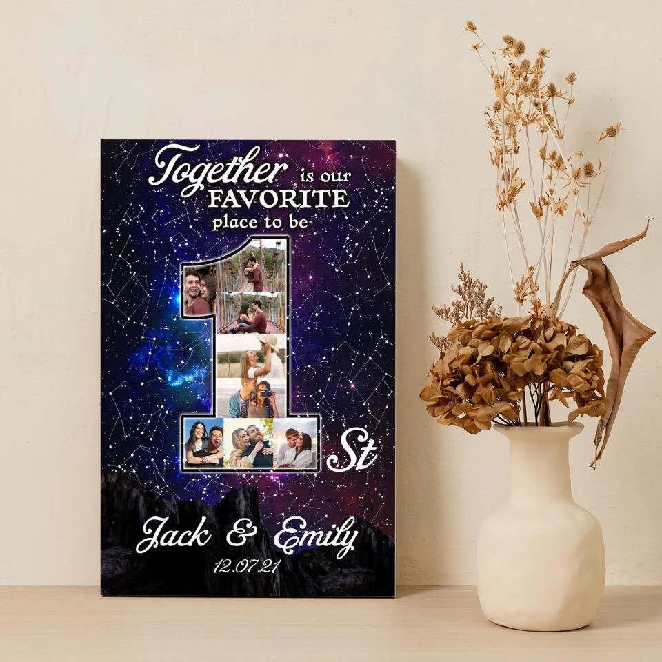 Together Is Our Favorite Place To Be Custom Canvas Poster One Year Anniversary Gift - Image 11